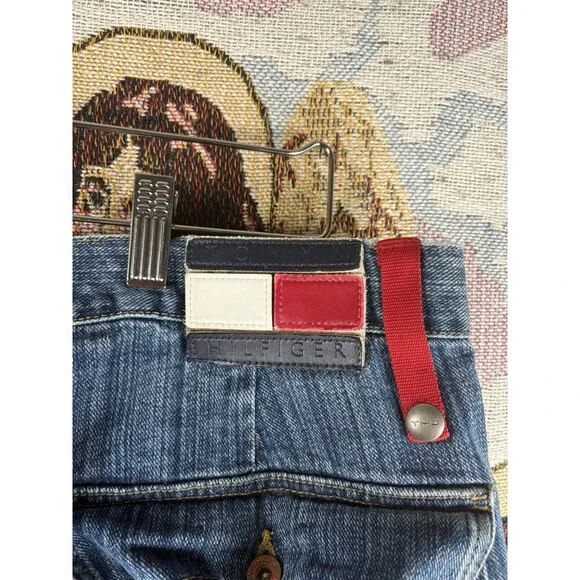 Vintage Tommy Hilfiger Baggy Jeans Mens 36x30 Y2K Denim Wide Leg Carpenter JNCO - Picture 8 of 10